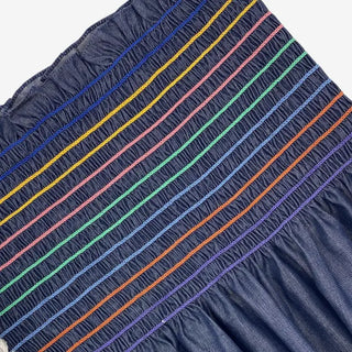 Fabric Shirred By the Yard | Dark Denim Chambray