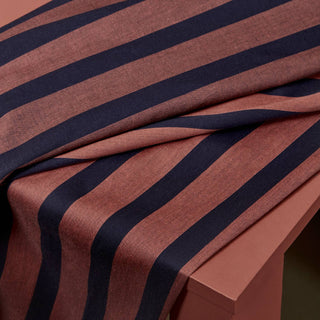 Ray Chestnut Striped Fabric