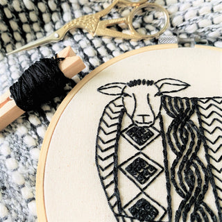 Hook, Line, & Tinker Sweater Weather Sheep Complete Embroidery Kit