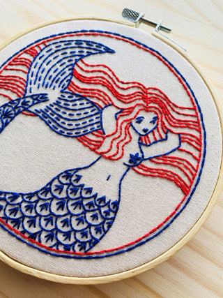Hook, Line, & Tinker Mermaid Complete Embroidery Kit