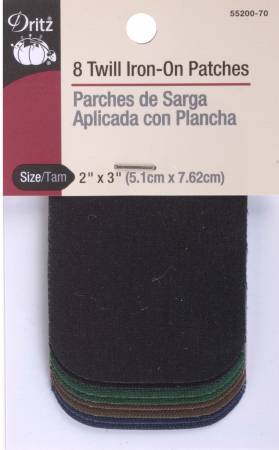 Iron on Patches Dark Assorted 2in x 3in 8ct