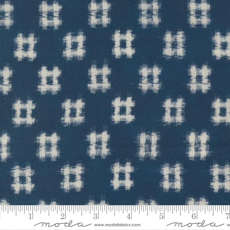 Moda Fabrics Indigo Blooming Bara Blenders Ikat Japanese in Navy