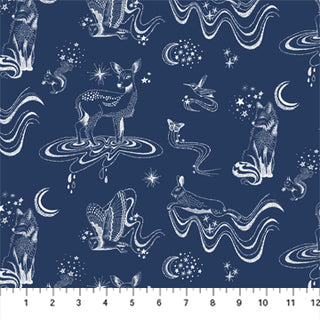 Figo Fabrics Magic Garden by Josephine Kimberling Celeste Animals 90714-49