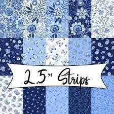 Wilmington Prints BLOOMING BLUE || Jelly Roll / Karat Crystals