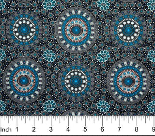 M & S Textiles Australia Alura Seed Dreaming in Blue by Karen Bird