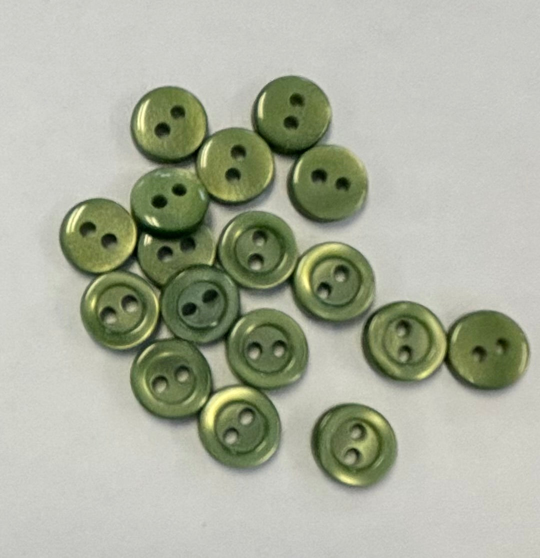 9mm 2-HOLE BUTTON WITH EDGE 9mm GREEN – Esthersfabrics