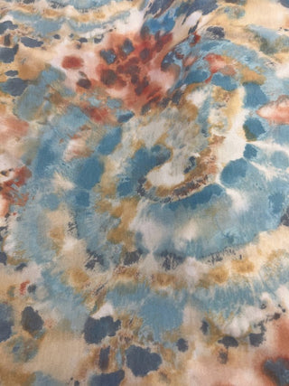 French Terry Tie Dyed Print Poly/Rayon/Spandex blend *factory deadstock*