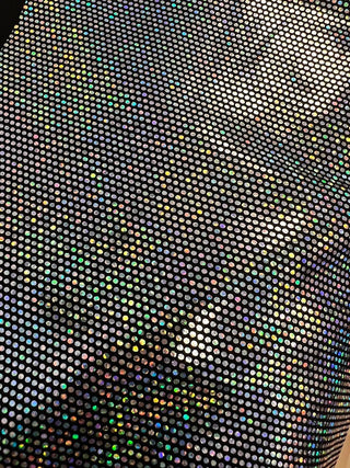 Hologram Knit in Silver Rainbow *factory deadstock*