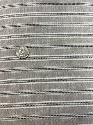 Cotton/Linen Blend Tones of Grey Stripes *factory deadstock*