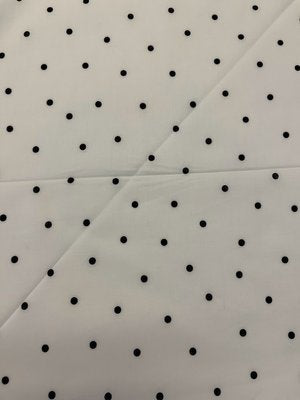 Polka dots on soft white *organic cotton lawn*