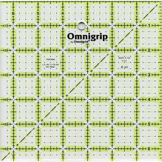 Omnigrip Non-Slip Neon Ruler 6-1/2" Square