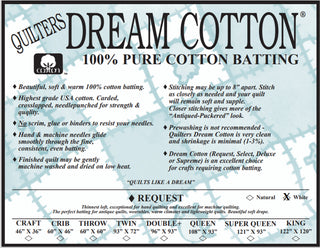 Quilter's Dream Cotton Batting - Request Loft - Super Queen (121" x 93")