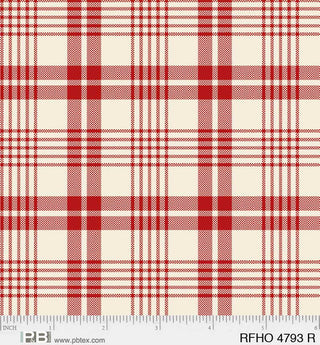 P&B Textiles Rooster Farm House in Red Plaid