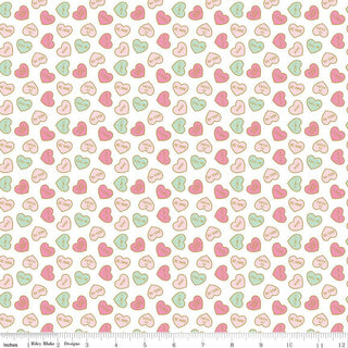 Riley Blake Mint For You Conversation Hearts White