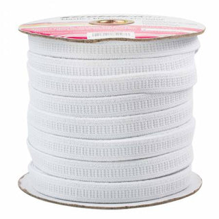Polyester Flat Non-Roll Elastic 1/2in x 50yds White