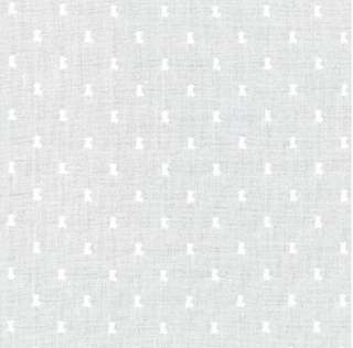 White Woven Clip Dot 100% cotton