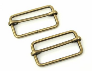 Two Slider Buckles 1 1/2" Antique