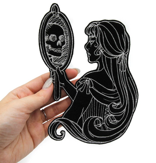 Project Pinup Haunting Reflection Iron On Large Embroidered Patch