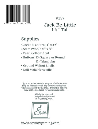 Jack Be Little SIF 157 Sewn Wyoming