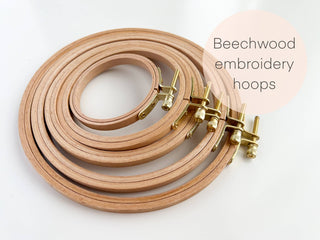 Beechwood embroidery hoops, cross stitch wooden hoops: 3”