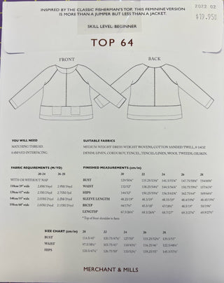 Merchant & Mills Top 64 Pattern