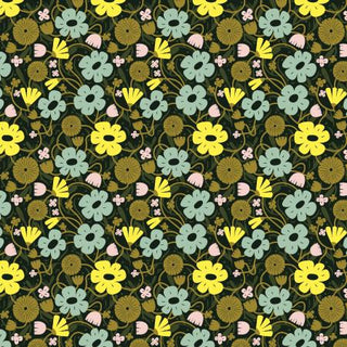 Cotton + Steel Among Flowers Nouveau in Limelight